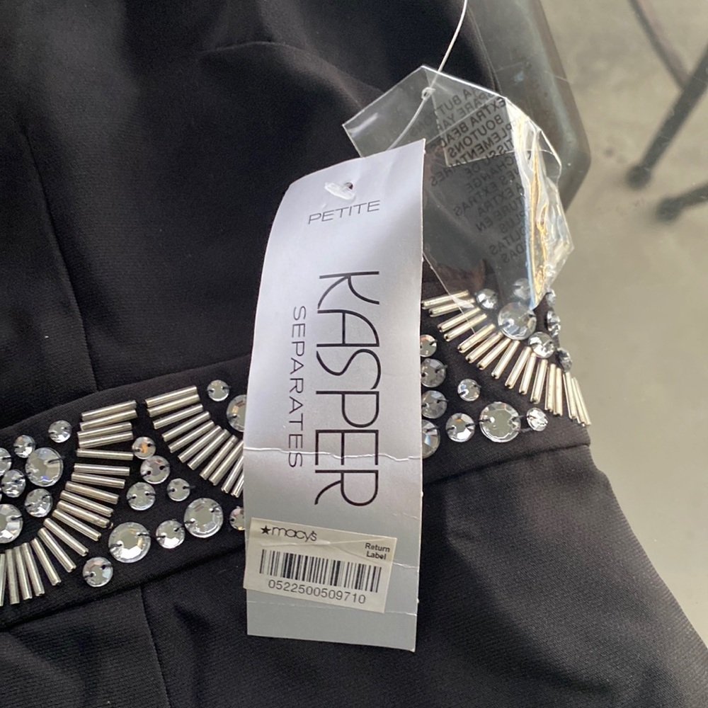 Black Maxi Dress with matching should pad jacket jeweled on both